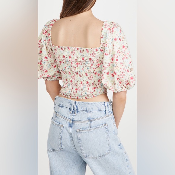 Sōkėe Collection Puff Sleeve Smocked Top Size X-Large NWT - Picture 5 of 9